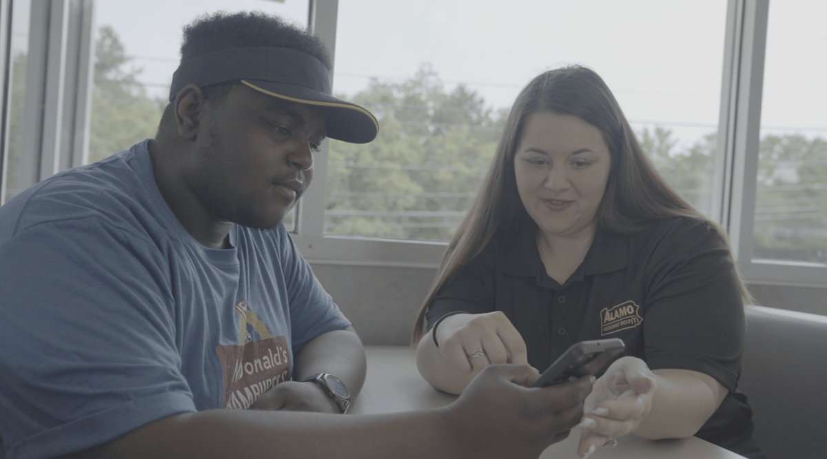 Employee and Hr manager sitting together