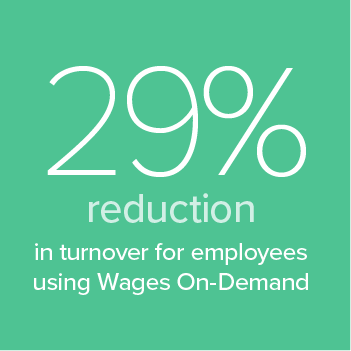 29% Reduction in Turnover For Employees using Wages On Demand
